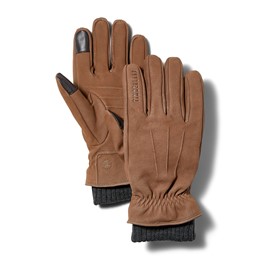 Leather Glove With Rib Knit Cuff